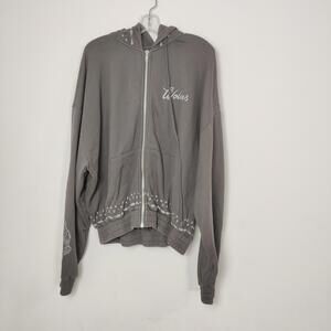 Darc Sport Wolves Club Premium Vintage Full Zip Hoodie Gray Medium Gorpcore